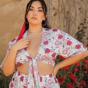 Toluca Swim Tie Front Top